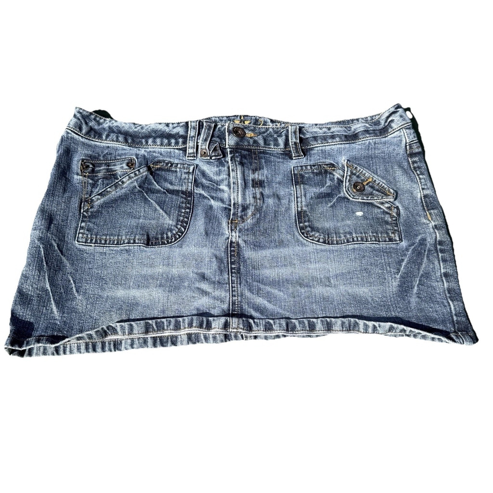 Arizona Jean Co Denim Mini Skirt Dark Wash Size 13 A5 Y2k